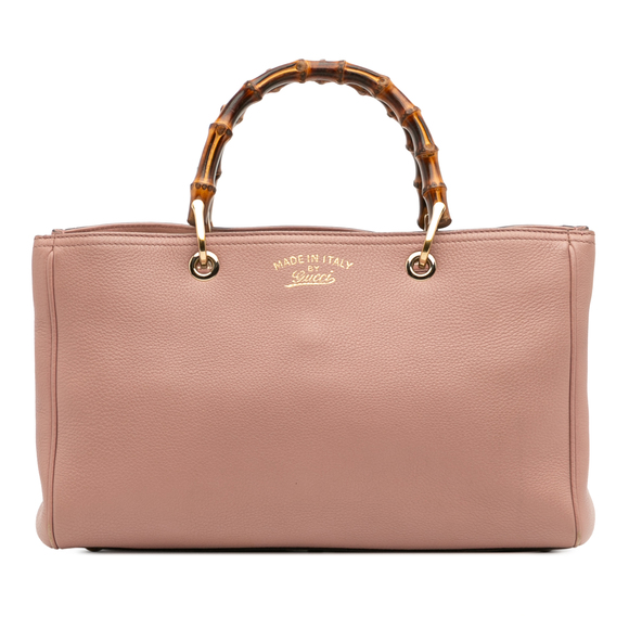 Pre-Loved Gucci Medium Calfskin Bamboo Shopper Satchel - Picture 1 of 11